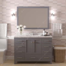 Load image into Gallery viewer, Virtu USA Caroline Avenue 48&quot; Single Bath Vanity in Gray with White Quartz Top and Square Sink with Matching Mirror- Virtuusa