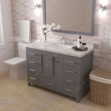 Load image into Gallery viewer, Virtu USA Caroline Avenue 48&quot; Single Bath Vanity in Gray with White Quartz Top and Square Sink- Virtuusa
