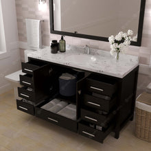 Load image into Gallery viewer, Virtu USA Caroline Avenue 60&quot; Single Bath Vanity in Espresso with White Quartz Top and Round Sink with Matching Mirror- Virtuusa