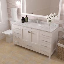 Load image into Gallery viewer, Virtu USA Caroline Avenue 60&quot; Single Bath Vanity in White with White Quartz Top and Round Sink with Matching Mirror- Virtuusa