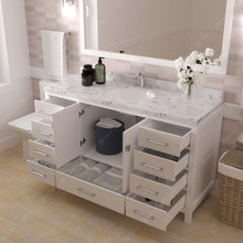 Load image into Gallery viewer, Virtu USA Caroline Avenue 60&quot; Single Bath Vanity in White with White Quartz Top and Round Sink with Brushed Nickel Faucet with Matching Mirror- Virtuusa