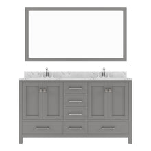Load image into Gallery viewer, Virtu USA Caroline Avenue 60&quot; Single Bath Vanity in Cashmere Gray with White Quartz Top and Square Sink with Matching Mirror- Virtuusa