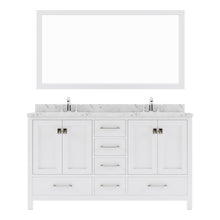 Load image into Gallery viewer, Virtu USA Caroline Avenue 60&quot; Single Bath Vanity in White with White Quartz Top and Square Sink with Polished Chrome Faucet with Matching Mirror- Virtuusa