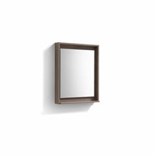 Load image into Gallery viewer, KUBE 24&quot; Framed Mirror With Shelve - Butternut Finish- Kubebath