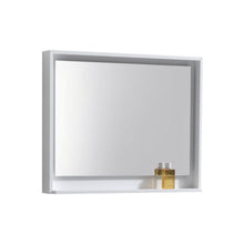 Load image into Gallery viewer, Bosco 36&quot; Framed Mirror With Shelve - Gloss White Finish- Kubebath