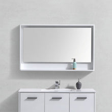 Load image into Gallery viewer, Bosco 48&quot; Framed Mirror With Shelve - Gloss White Finish- Kubebath