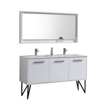 Load image into Gallery viewer, Bosco 60&quot; Double Sink Modern Bathroom Vanity w/ Quartz Countertop and Matching Mirror - Vanity Grace Store