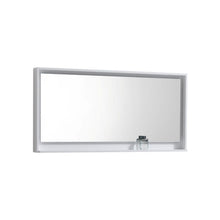 Load image into Gallery viewer, Bosco 60&quot; Framed Mirror With Shelve - Gloss White Finish- Kubebath