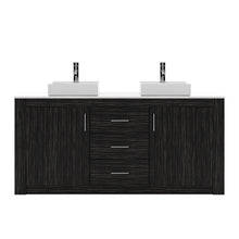 Load image into Gallery viewer, Tavian 72&quot; Double Bath Vanity in Midnight Oak with White Stone Top and Sinks- Virtuusa
