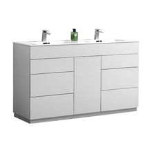 Load image into Gallery viewer, Milano 60&quot; Double Sink Modern Bathroom Vanity - Vanity Grace Store