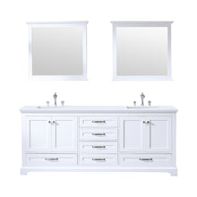 Load image into Gallery viewer, Lexora Lexora Dukes 84&quot; Espresso Double Vanity, White Quartz Top, White Square Sinks and no Mirror- Lexora