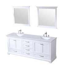 Load image into Gallery viewer, Lexora Lexora Dukes 84&quot; Espresso Double Vanity, White Quartz Top, White Square Sinks and no Mirror- Lexora
