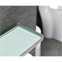 Load image into Gallery viewer, Lexora Bagno Bianca Stainless Steel White Glass Shelf w/ Toilet Paper Holder - Brushed Nickel- Lexora