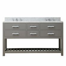 Load image into Gallery viewer, Water Creation 60 Inch Espresso Double Sink Bathroom Vanity With Matching Framed Mirror From The Madalyn Collection- Water Creation