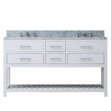 Load image into Gallery viewer, Water Creation 60 Inch Pure White Double Sink Bathroom Vanity With Matching Framed Mirror And Faucet From The Madalyn Collection- Water Creation