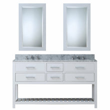 Load image into Gallery viewer, Water Creation 60 Inch Espresso Double Sink Bathroom Vanity With Matching Framed Mirror And Faucet From The Madalyn Collection- Water Creation