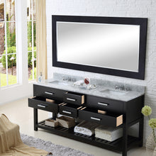 Load image into Gallery viewer, Water Creation 72 Inch Pure White Double Sink Bathroom Vanity With 2 Matching Framed Mirrors From The Madalyn Collection- Water Creation