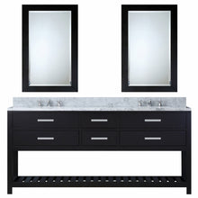 Load image into Gallery viewer, Water Creation 72 Inch Espresso Double Sink Bathroom Vanity With 2 Matching Framed Mirrors From The Madalyn Collection- Water Creation