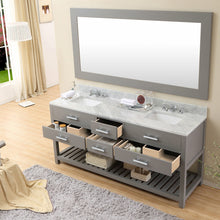 Load image into Gallery viewer, Water Creation 72 Inch Espresso Double Sink Bathroom Vanity With Matching Large Framed Mirror From The Madalyn Collection- Water Creation