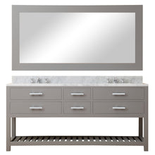 Load image into Gallery viewer, Water Creation 72 Inch Pure White Double Sink Bathroom Vanity With Matching Large Framed Mirror From The Madalyn Collection- Water Creation