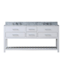 Load image into Gallery viewer, Water Creation 72 Inch Pure White Double Sink Bathroom Vanity With Matching Framed Mirror And Faucet From The Madalyn Collection- Water Creation