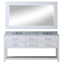 Load image into Gallery viewer, Water Creation 72 Inch Pure White Double Sink Bathroom Vanity With 2 Matching Framed Mirrors And Faucets From The Madalyn Collection- Water Creation