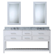 Load image into Gallery viewer, Water Creation 72 Inch Cashmere Grey Double Sink Bathroom Vanity With Matching Framed Mirror And Faucet From The Madalyn Collection- Water Creation
