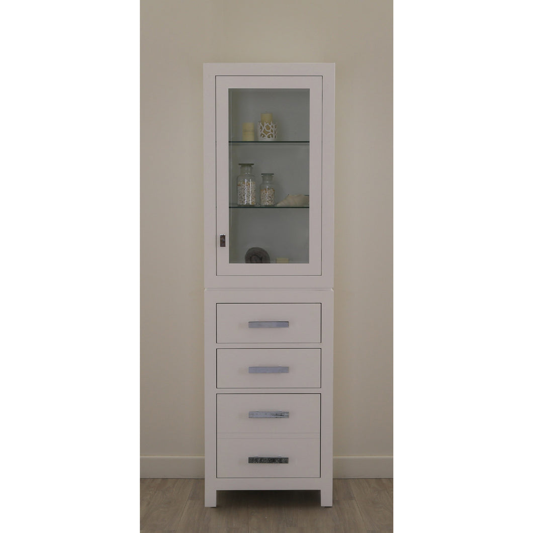 Water Creation Madison Collection Linen Cabinet In White- Water Creation