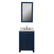Load image into Gallery viewer, Water Creation Madison 24-Inch Single Sink Carrara White Marble Vanity In Monarch Blue- Water Creation