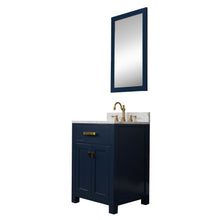 Load image into Gallery viewer, Water Creation Madison 24-Inch Single Sink Carrara White Marble Vanity In Monarch Blue- Water Creation
