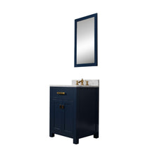 Load image into Gallery viewer, Water Creation Madison 24-Inch Single Sink Carrara White Marble Vanity In Monarch Blue With Matching Mirror and F2-0013-06-FX Lavatory Faucet- Water Creation