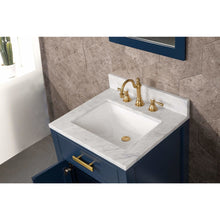 Load image into Gallery viewer, Water Creation Madison 24-Inch Single Sink Carrara White Marble Vanity In Monarch Blue With Matching Mirror and F2-0012-06-TL Lavatory Faucet- Water Creation