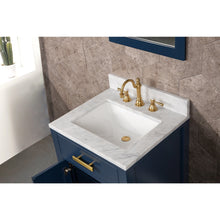 Load image into Gallery viewer, Water Creation Madison 24-Inch Single Sink Carrara White Marble Vanity In Monarch Blue- Water Creation