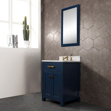Load image into Gallery viewer, Water Creation Madison 24-Inch Single Sink Carrara White Marble Vanity In Monarch Blue With F2-0013-06-FX Lavatory Faucet- Water Creation