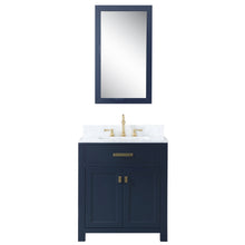 Load image into Gallery viewer, Water Creation Madison 30-Inch Single Sink Carrara White Marble Vanity In Monarch Blue- Water Creation