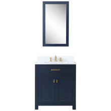 Load image into Gallery viewer, Water Creation Madison 30-Inch Single Sink Carrara White Marble Vanity In Monarch Blue  With F2-0013-06-FX Lavatory Faucet- Water Creation