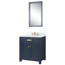 Load image into Gallery viewer, Water Creation Madison 30-Inch Single Sink Carrara White Marble Vanity In Monarch Blue  With F2-0013-06-FX Lavatory Faucet- Water Creation