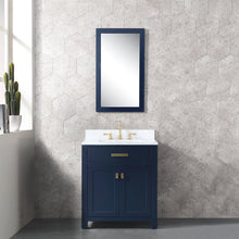 Load image into Gallery viewer, Water Creation Madison 30-Inch Single Sink Carrara White Marble Vanity In Monarch Blue  With F2-0012-06-TL Lavatory Faucet- Water Creation