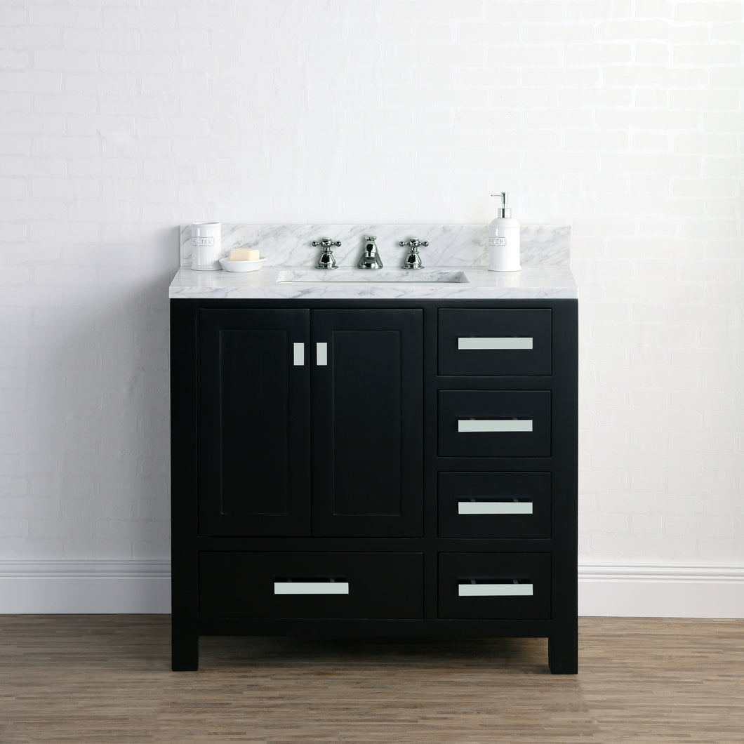 Water Creation 36 Inch Wide Dark Espresso Single Sink Bathroom Vanity From The Madison Collection- Water Creation