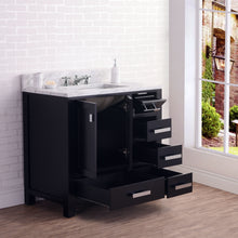 Load image into Gallery viewer, Water Creation 36 Inch Wide Dark Espresso Single Sink Bathroom Vanity With Matching Mirror From The Madison Collection- Water Creation