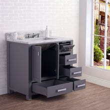 Load image into Gallery viewer, Water Creation 36 Inch Wide Cashmere Grey Single Sink Bathroom Vanity With Matching Mirror From The Madison Collection- Water Creation