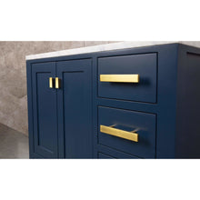 Load image into Gallery viewer, Water Creation Madison 36-Inch Single Sink Carrara White Marble Vanity In Monarch Blue With F2-0013-06-FX Lavatory Faucet- Water Creation