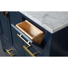 Load image into Gallery viewer, Water Creation Madison 36-Inch Single Sink Carrara White Marble Vanity In Monarch Blue With Matching Mirror- Water Creation