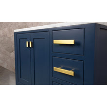 Load image into Gallery viewer, Water Creation Madison 36-Inch Single Sink Carrara White Marble Vanity In Monarch Blue With Matching Mirror- Water Creation