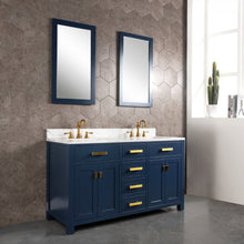 Load image into Gallery viewer, Water Creation Madison 60-Inch Double Sink Carrara White Marble Vanity In Monarch BlueWith Matching Mirror(s)- Water Creation