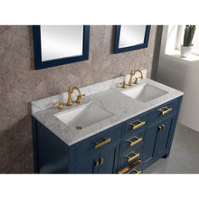 Load image into Gallery viewer, Water Creation Madison 60-Inch Double Sink Carrara White Marble Vanity In Monarch Blue- Water Creation