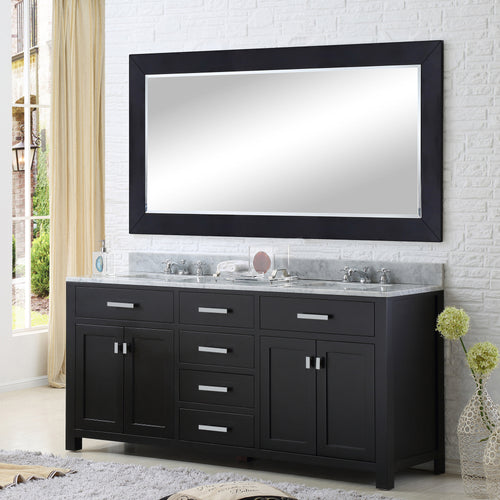 Water Creation 72 Inch Pure White Double Sink Bathroom Vanity From The Madison Collection- Water Creation