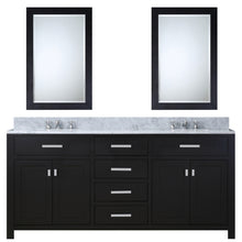 Load image into Gallery viewer, Water Creation 72 Inch Espresso Double Sink Bathroom Vanity With 2 Matching Framed Mirrors From The Madison Collection- Water Creation