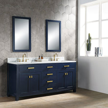 Load image into Gallery viewer, Water Creation Madison 72-Inch Double Sink Carrara White Marble Vanity In Monarch Blue With Matching Mirror(s)- Water Creation