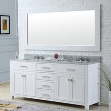 Load image into Gallery viewer, Water Creation 72 Inch Cashmere Grey Double Sink Bathroom Vanity With Matching Framed Mirror And Faucet From The Madison Collection- Water Creation